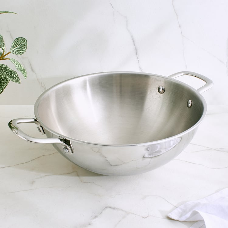 Terra Tales Carin Triply Stainless Steel Deep Kadhai - 3.5L