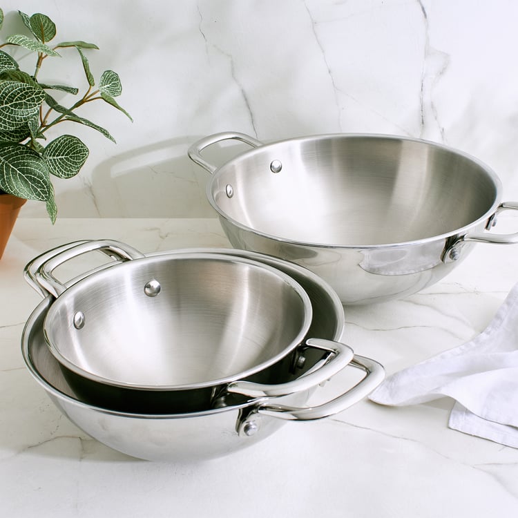 Terra Tales Carin Triply Stainless Steel Deep Kadhai - 3.5L