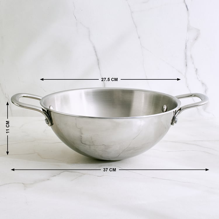 Terra Tales Carin Triply Stainless Steel Deep Kadhai - 3.5L