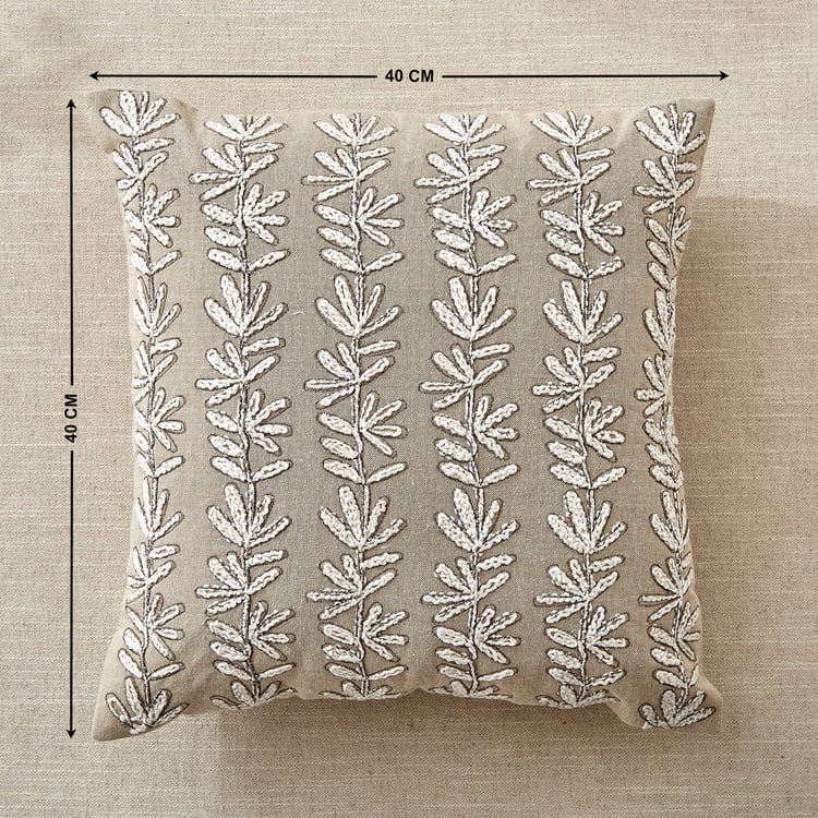 Windsor Fleur Set of 2 Embroidered Cushion Covers - 40x40cm