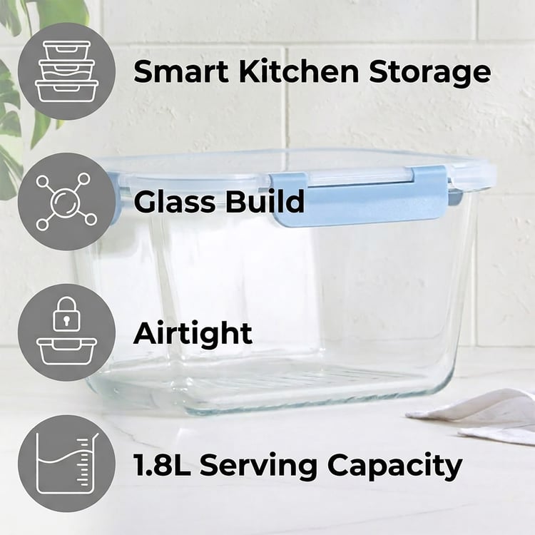 Palestine Astero Deep Glass Food Storage Container - 1.8L