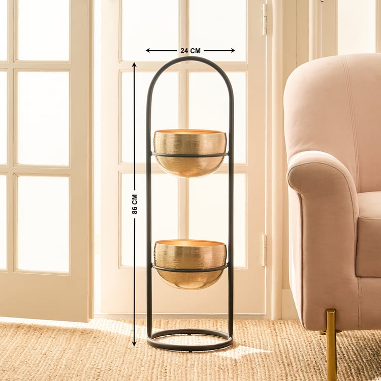 Gardenia Mirage Metal 2-Tier Floor Planter