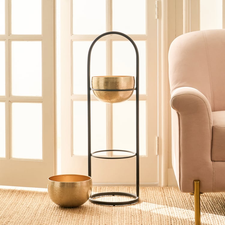 Gardenia Mirage Metal 2-Tier Floor Planter