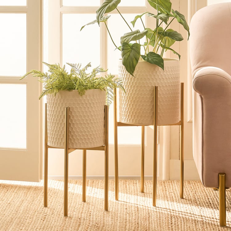 Gardenia Mirage Set of 2 Floor Planters with Stand