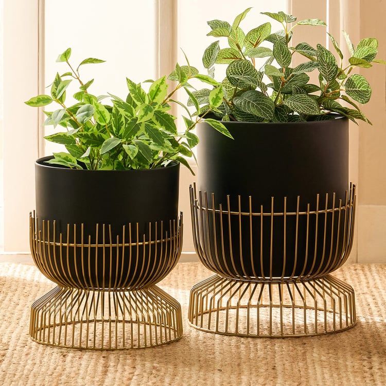Gardenia Shine Metal Floor Planter with Stand