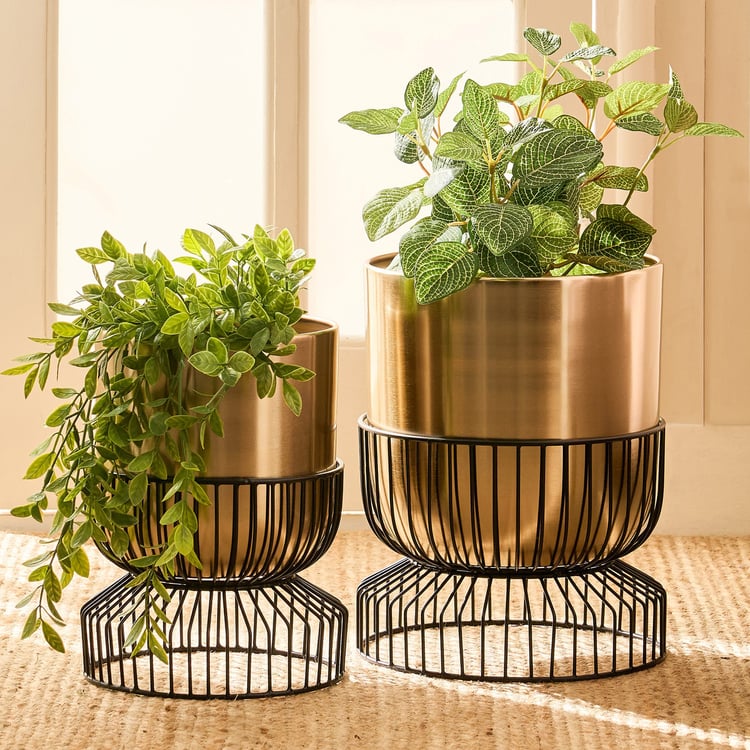 Gardenia Shine Metal Floor Planter with Stand