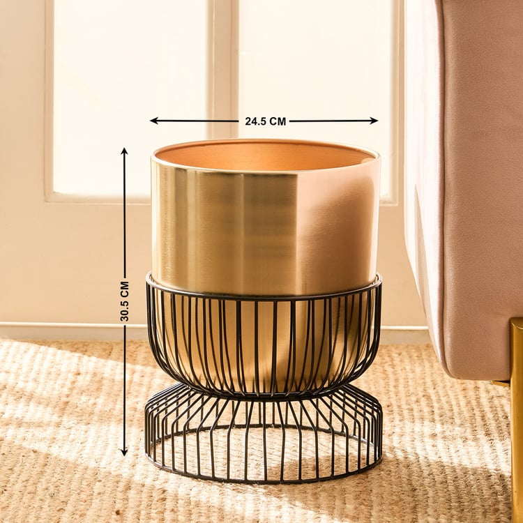 Gardenia Shine Metal Floor Planter with Stand