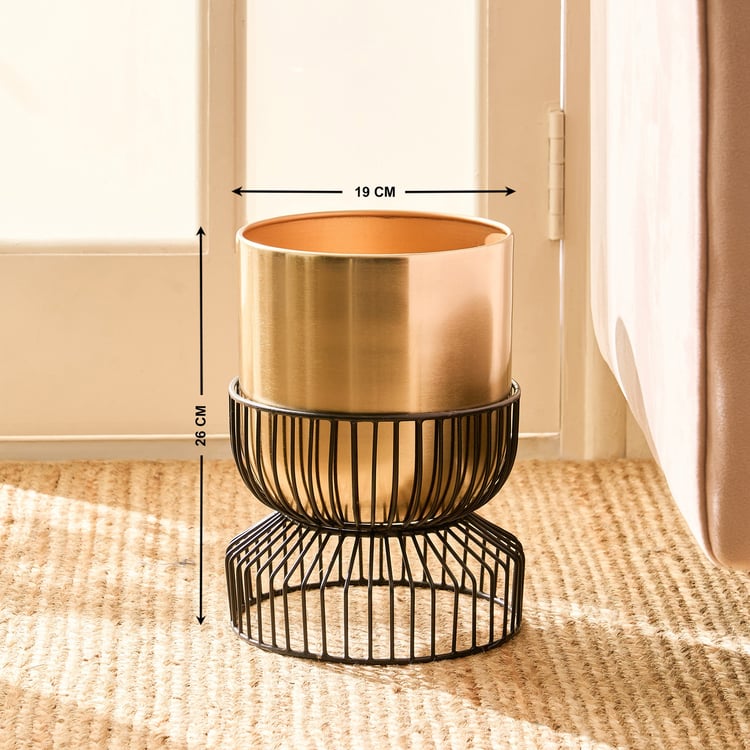 Gardenia Shine Metal Floor Planter with Stand