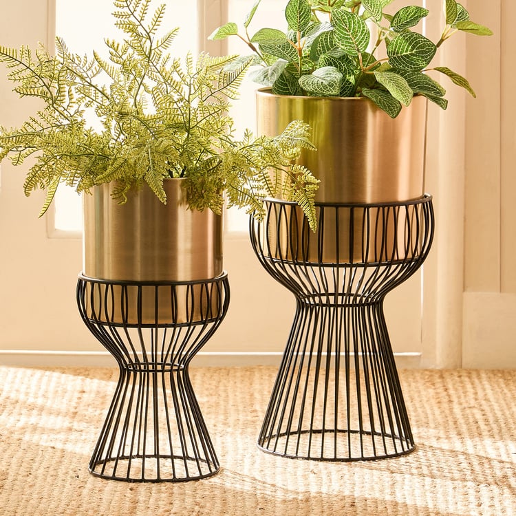 Gardenia Shine Metal Floor Planter with Stand