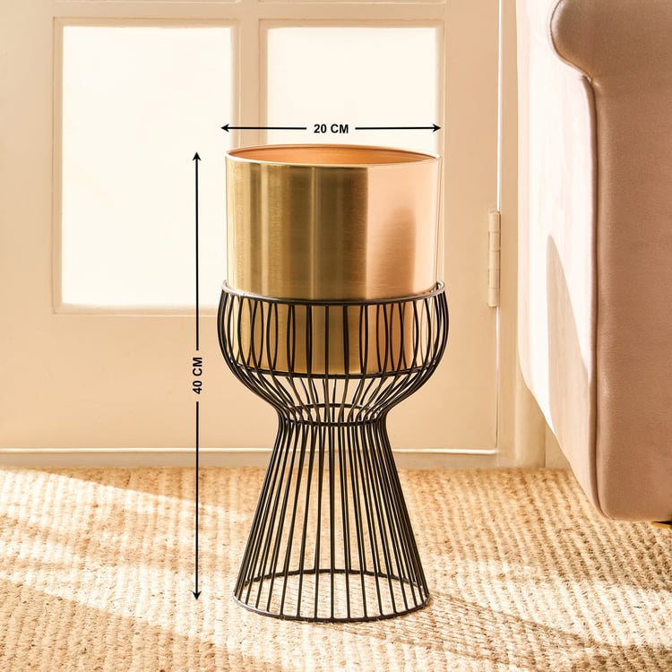 Gardenia Shine Metal Floor Planter with Stand