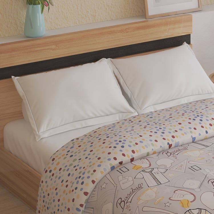 Slate Kids Baseball Cotton Printed Reversible Double Comforter
