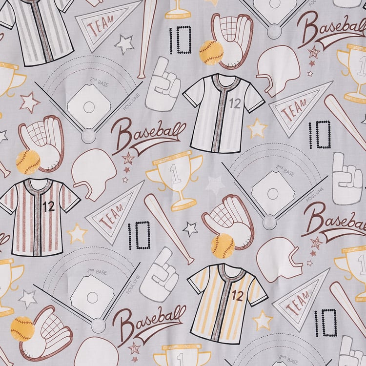 Slate Kids Baseball Cotton Printed Reversible Double Comforter