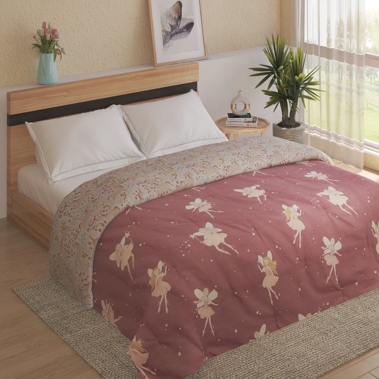 Slate Kids Cotton Fairy Print Reversible Double Comforter