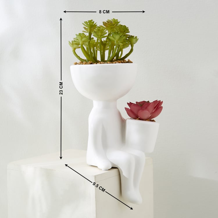 Gloria Elsa Artificial Succulent in Ceramic Pot