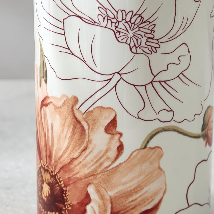 Mekong Janett Ceramic Floral Print Tooth Brush Holder