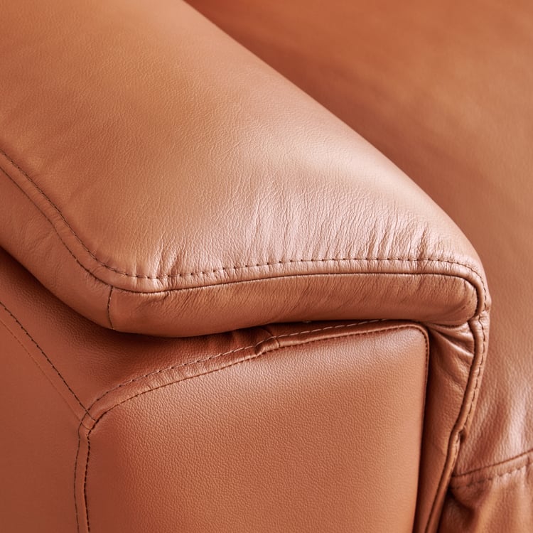 Aprilla NXT Half Leather 1-Seater Sofa - Tan