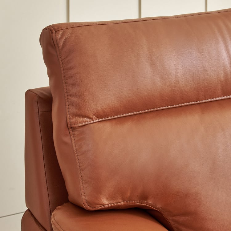 Aprilla NXT Half Leather 1-Seater Sofa - Tan
