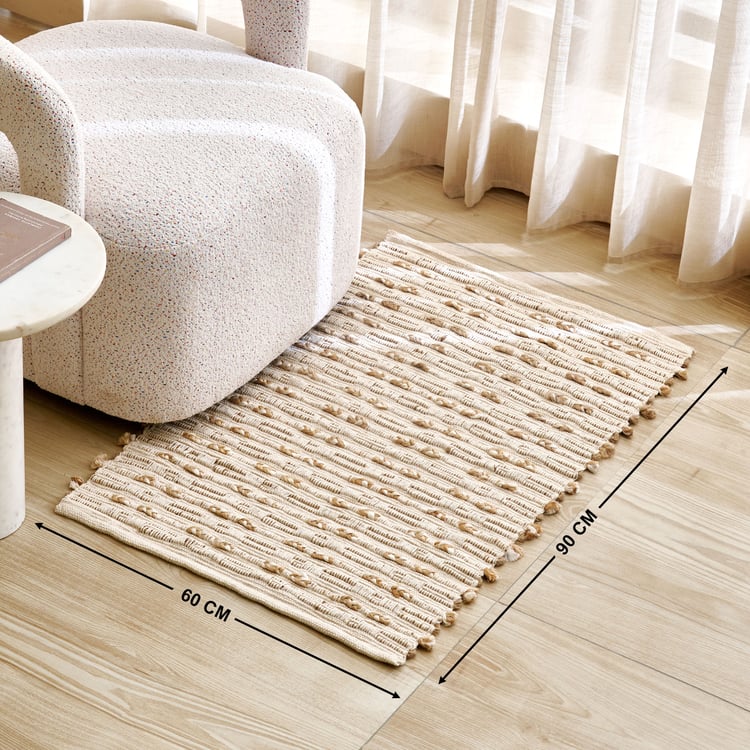 Natura Luna Jute Woven Dhurrie - 90x60cm