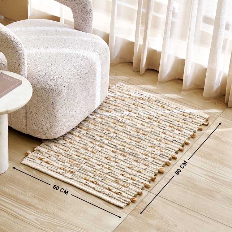 Natura Luna Jute Woven Dhurrie - 90x60cm