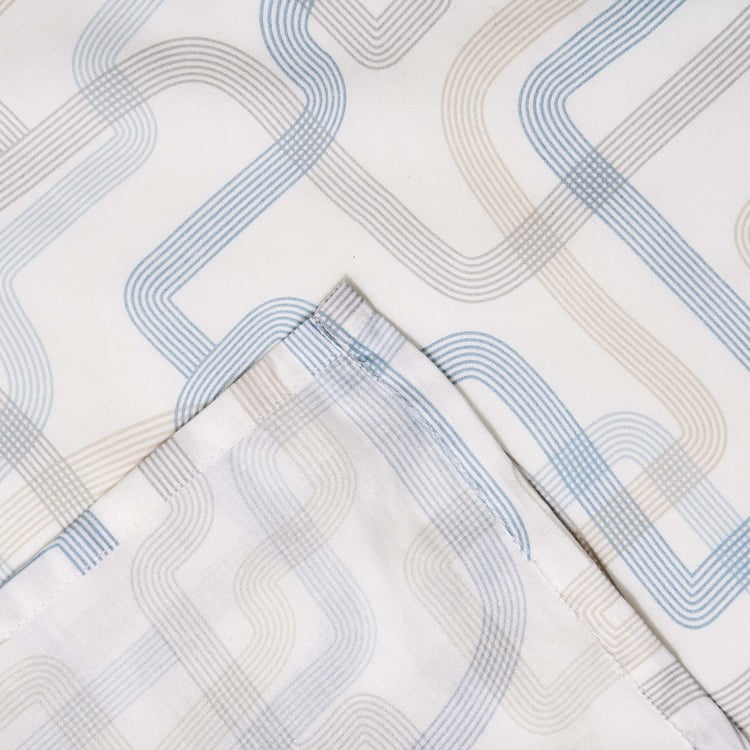 Ezra Cubistone 144TC Printed 3Pcs Queen Bedsheet Set