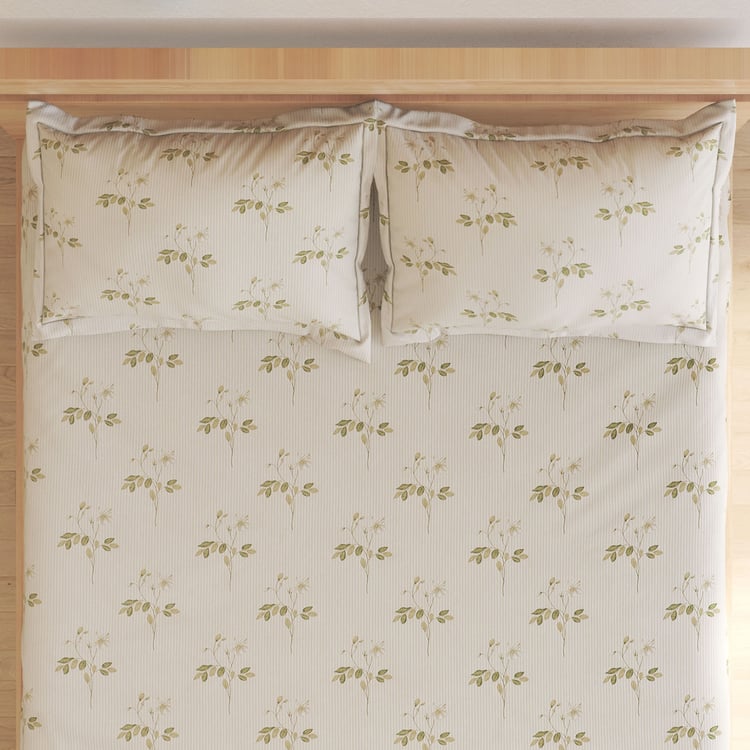 Ezra Meadow Cotton 144TC Floral Print 3Pcs Queen Bedsheet Set