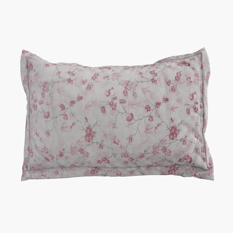 Ezra Bloom Set of 2 Floral Print Pillow Covers - 70x45cm