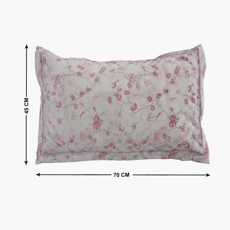 Ezra Bloom Set of 2 Floral Print Pillow Covers - 70x45cm