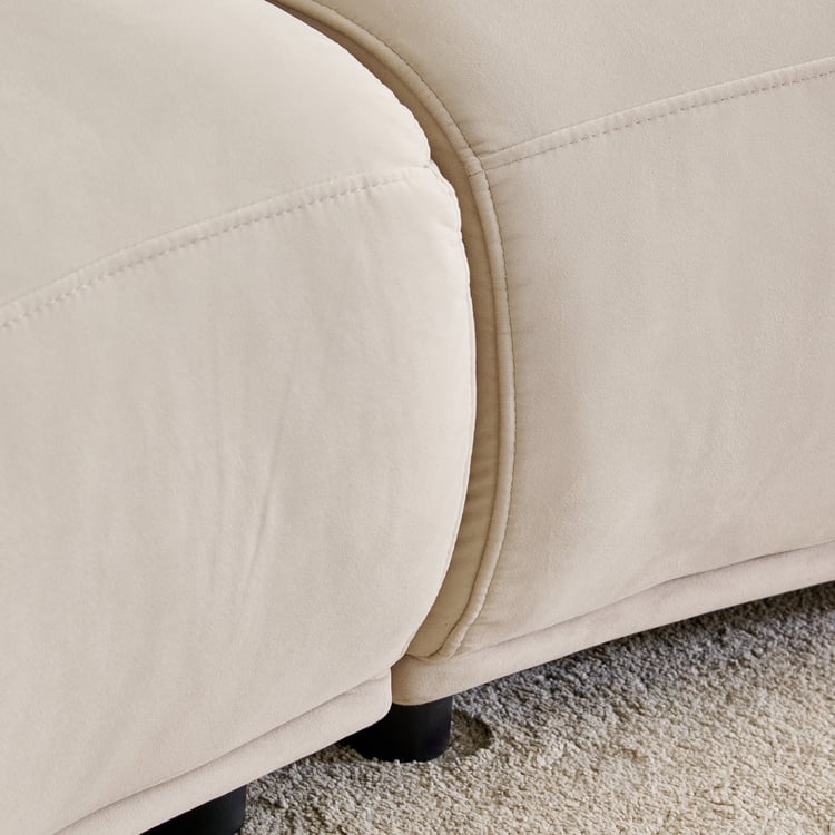 (Refurbished) Homeshores Fabric 3-Seater Sofa with Cushions - Beige