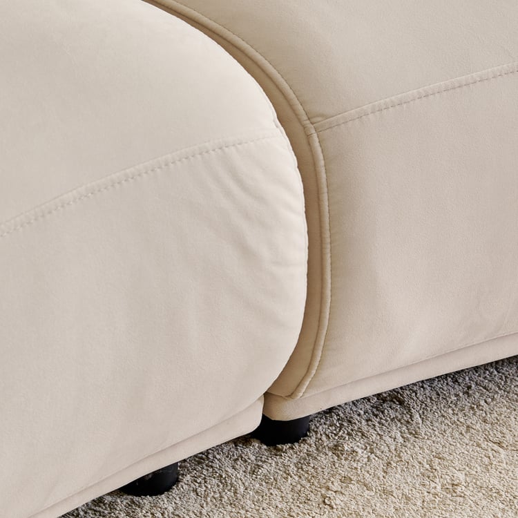 (Refurbished) Homeshores Fabric 3-Seater Sofa with Cushions - Beige
