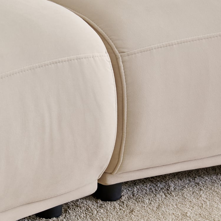 (Refurbished) Homeshores Fabric 3-Seater Sofa with Cushions - Beige
