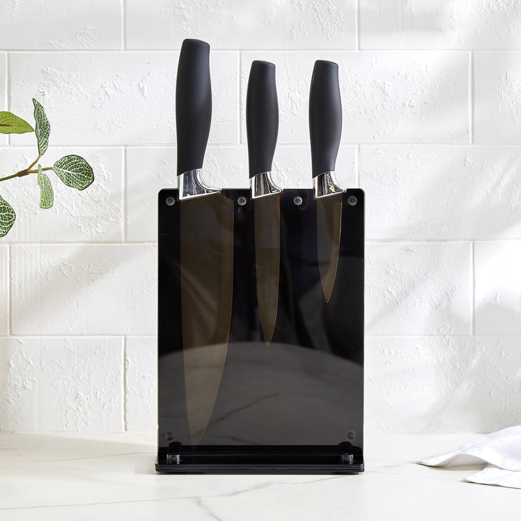 Slash Moritz Set of 3 Stainless Steel Knives with Holder