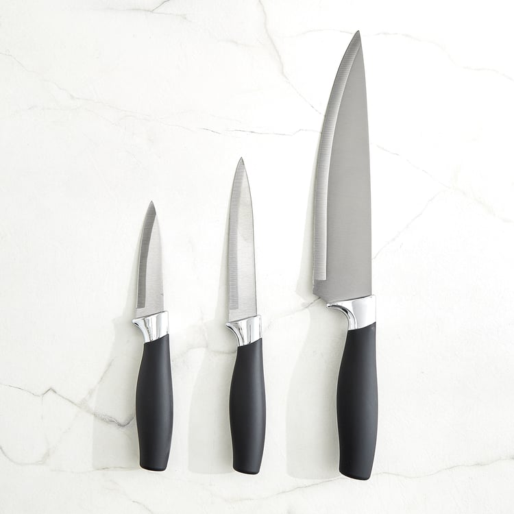 Slash Moritz Set of 3 Stainless Steel Knives with Holder