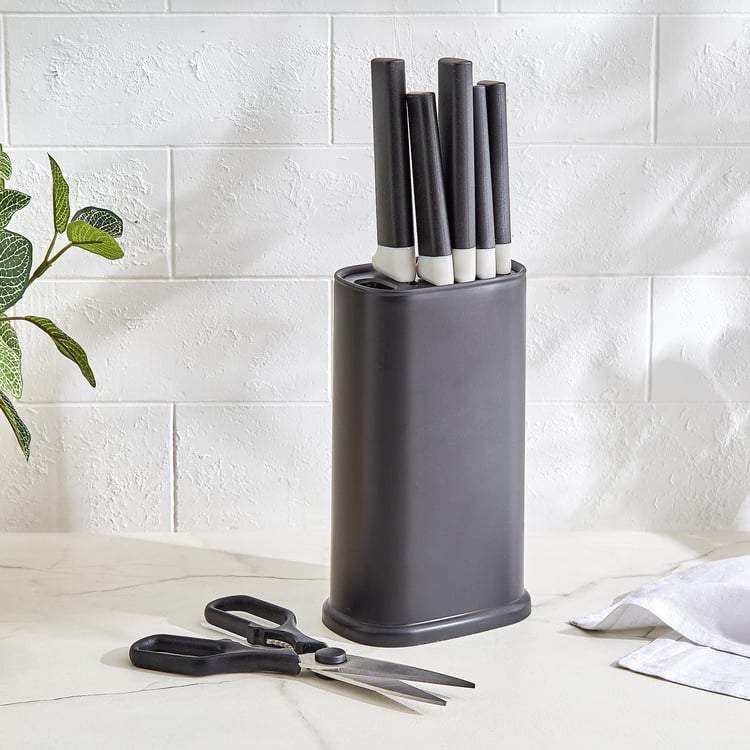 Slash Moritz Set of 5 Stainless Steel Knives with Scissor and Holder