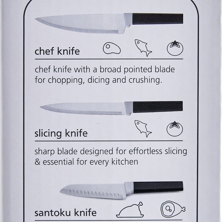 Slash Moritz Set of 5 Stainless Steel Knives with Scissor and Holder