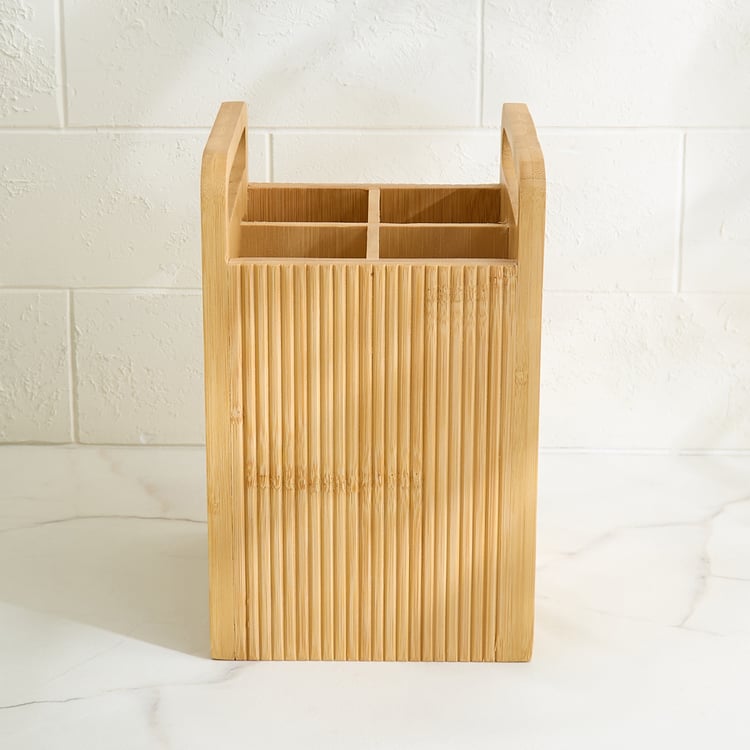 Regal Luxe Bloom Bamboo Ribbed Utensil Holder