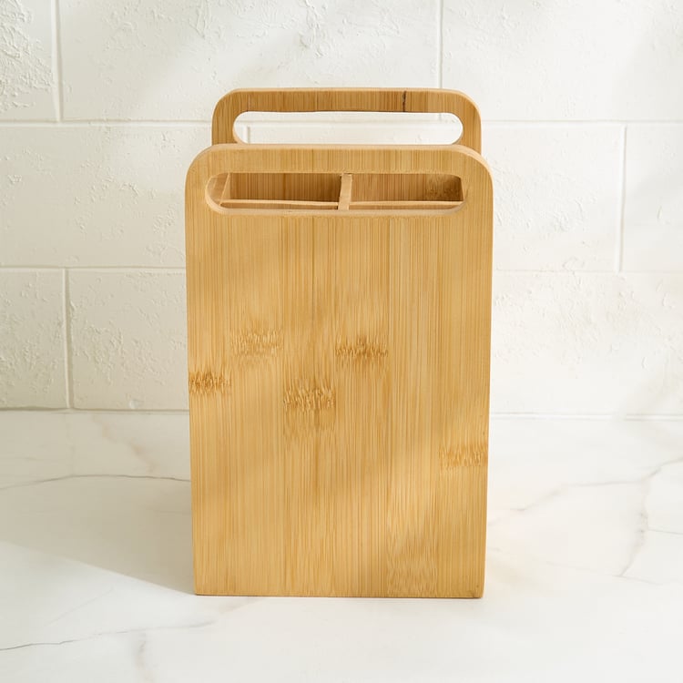 Regal Luxe Bloom Bamboo Ribbed Utensil Holder