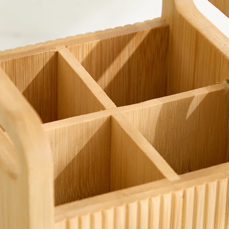 Regal Luxe Bloom Bamboo Ribbed Utensil Holder