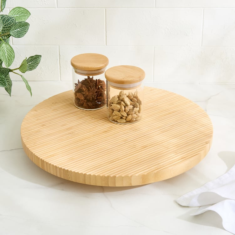 Regal Luxe Bloom Bamboo Ribbed Lazy Susan