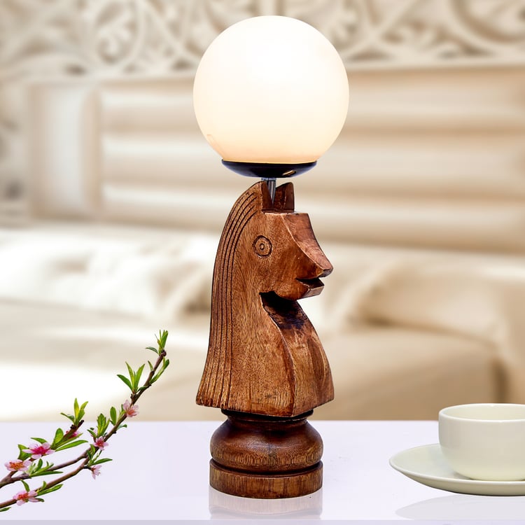 HOMESAKE Wooden Chess Table Lamp