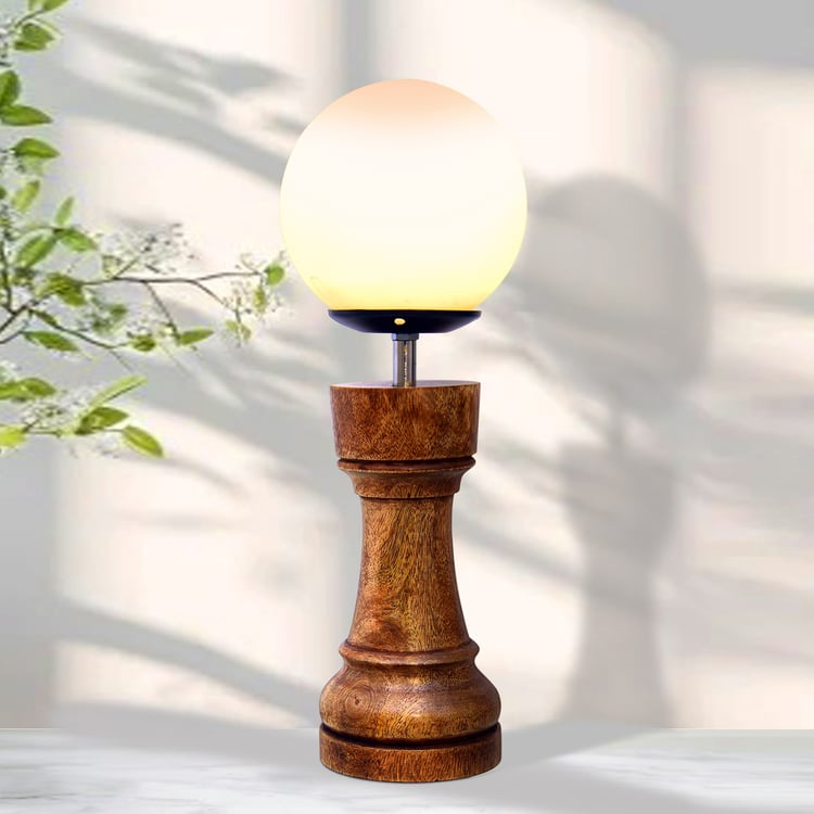 HOMESAKE Wooden Chess Table Lamp