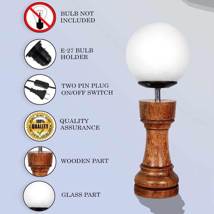HOMESAKE Wooden Chess Table Lamp