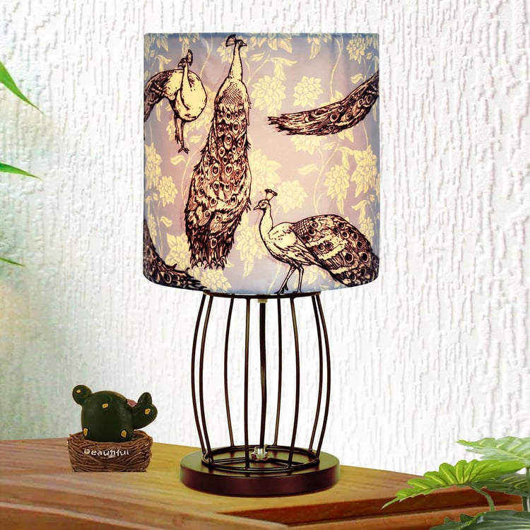HOMESAKE Metal Printed Table Lamp