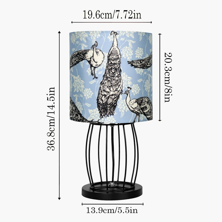 HOMESAKE Metal Printed Table Lamp