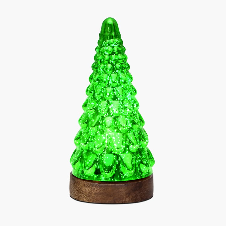 HOMESAKE Glass Christmas Tree Table Lamp