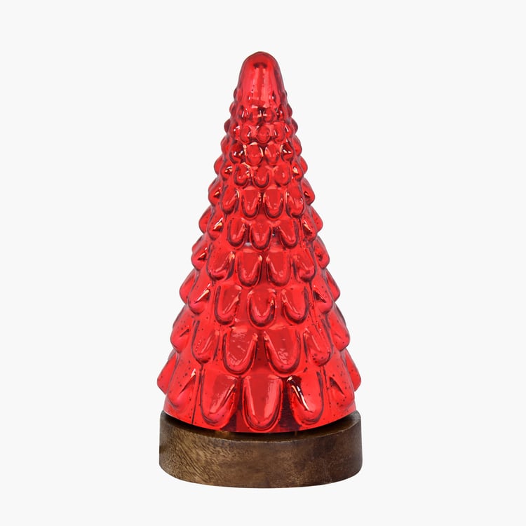 HOMESAKE Glass Christmas Tree Table Lamp