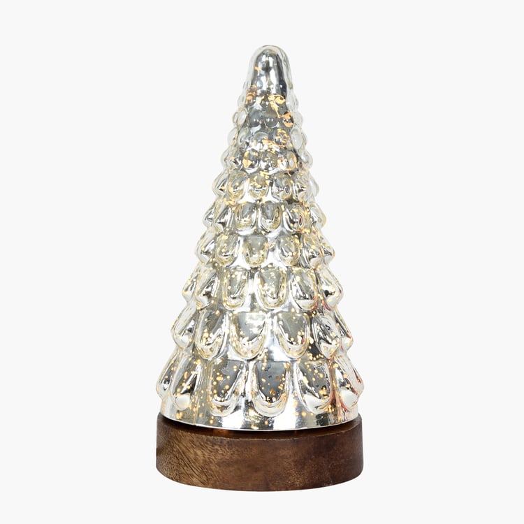 HOMESAKE Glass Christmas Tree Table Lamp
