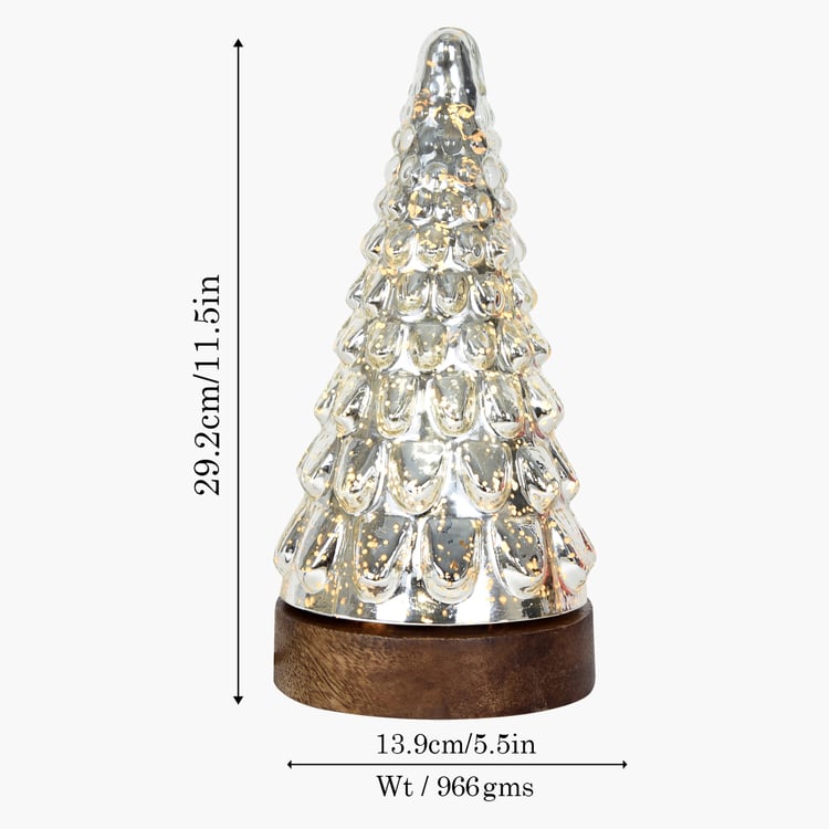 HOMESAKE Glass Christmas Tree Table Lamp