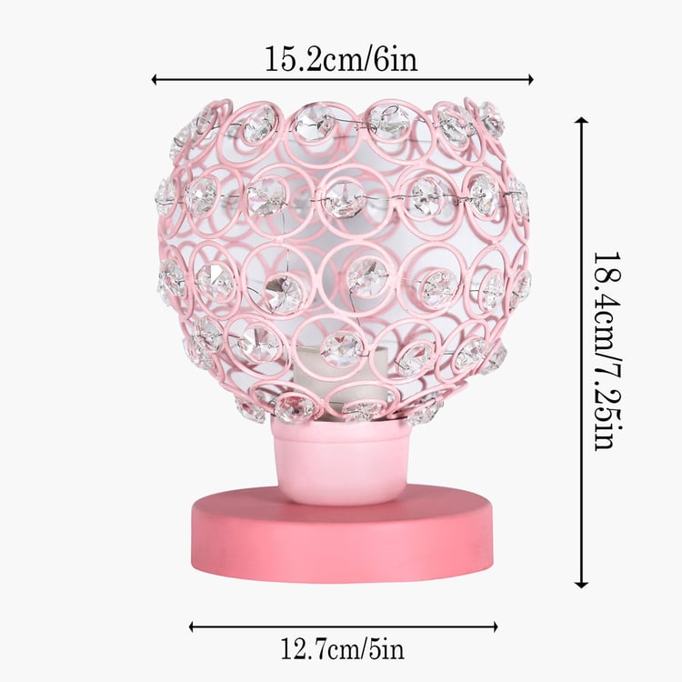 HOMESAKE Metal and Crystal Table Lamp
