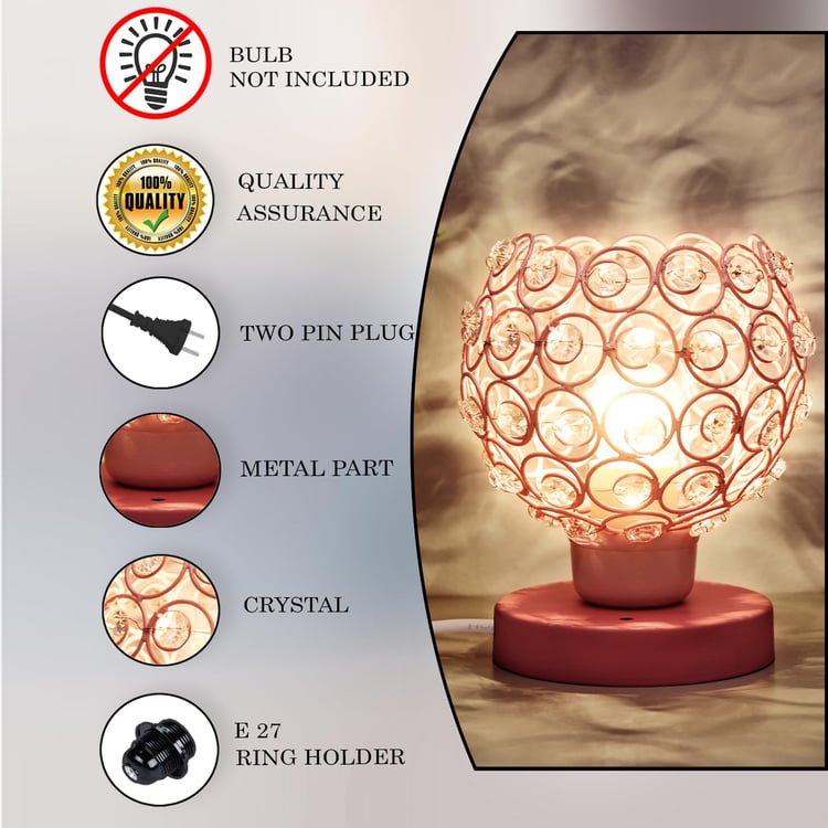 HOMESAKE Metal and Crystal Table Lamp