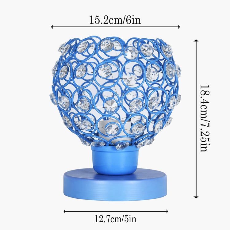 HOMESAKE Metal and Crystal Table Lamp